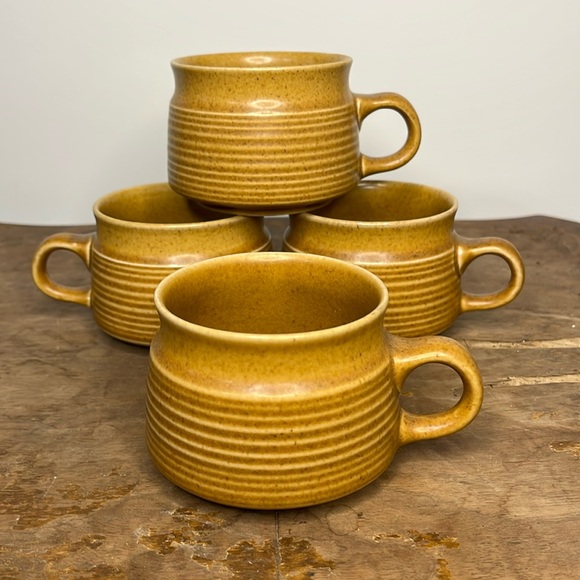 Denby Langley Other - Vintage Stoneware Coffee Mugs - Set of 4, Brown
